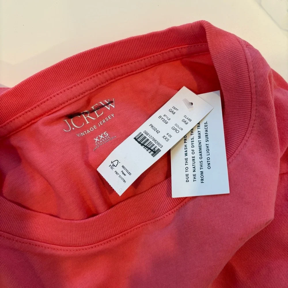 NWT J. Crew Vintage Jersey Classic-fit Crewneck T-shirt Garden Rose